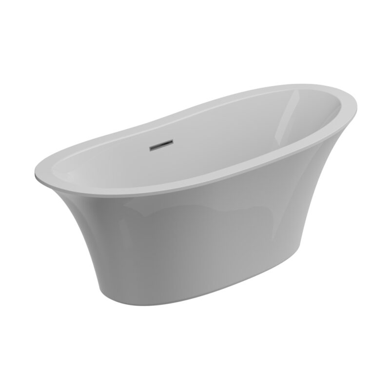 ACRYLIC FLUT BATHTUB 170 CM CENTER ROOM OR WALL COMPLETE WITH DRAIN AND DRAIN