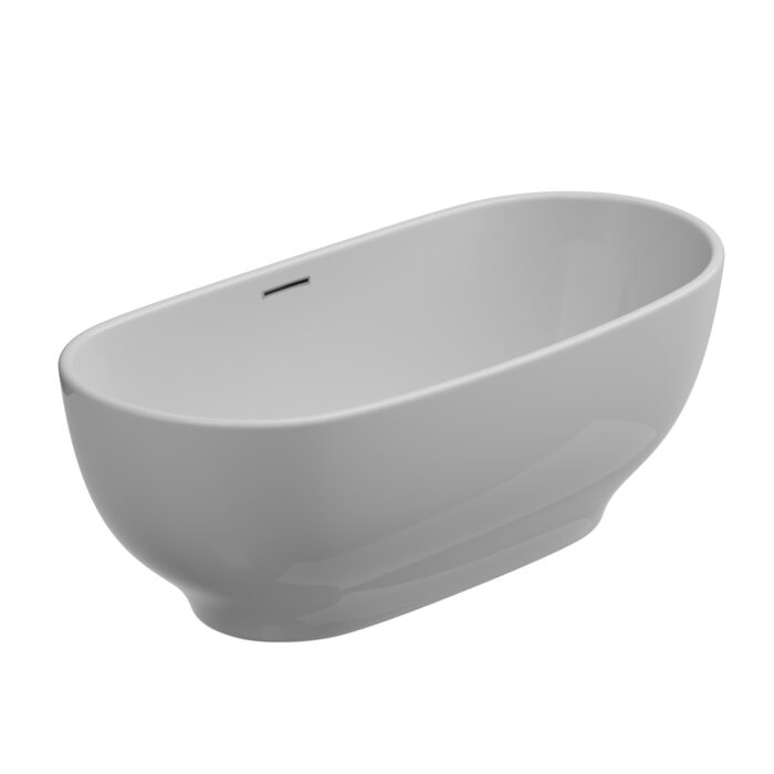 VASCA MOON IN ACRILICO  CM. 170 CENTROSTANZA O PARETE COMPLETA DI PILETTA E SCARICO