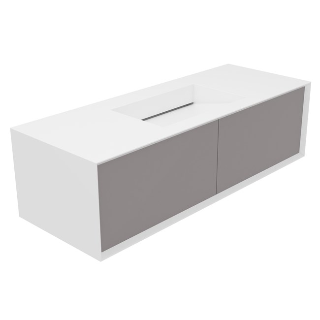 MOBILE MILANO FINITURA GRIGIA CON LAVABO 140 CM