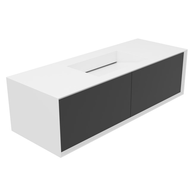 MOBILE MILANO FINITURA NERA CON LAVABO 140 CM
