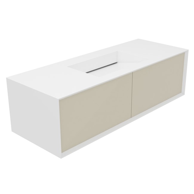 MOBILE MILANO FINITURA TORTORA CON LAVABO 140 CM