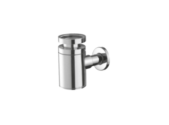 Round Trap for bidet in shiny chrome finishing